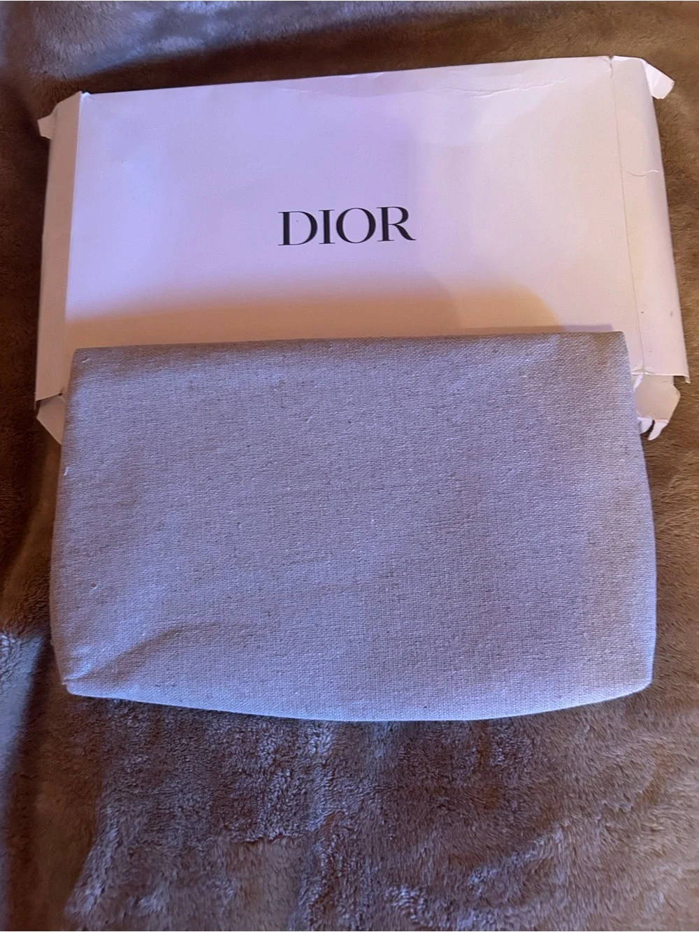 Dior Beige cosmetics bag